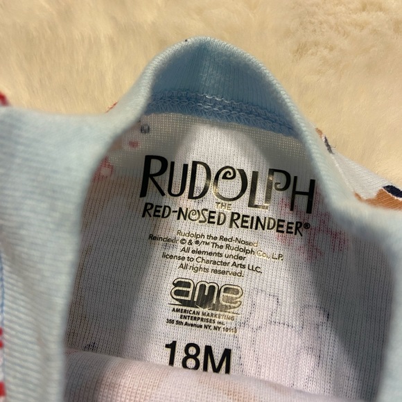 NWT! Rudolph The red nose reindeer Christmas toddler girl pajamas size 18months - Picture 4 of 4